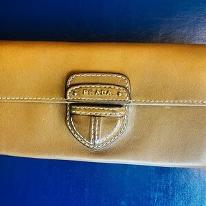 Prada calfskin bifold wallet